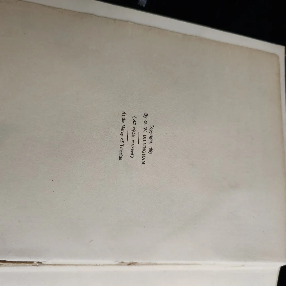 At the Mercy of Tiberius Hard Cover Book 1887 Antiquarian Antique Novel Augusta